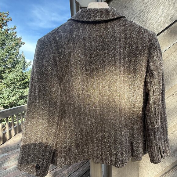 EUC Vintage Worthington Tweed Herringbone Brown Stripe Blazer - Picture 2 of 10